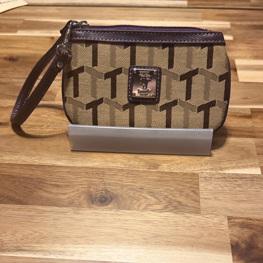 Elegant Brown Tagnanello Wristlet Clutch